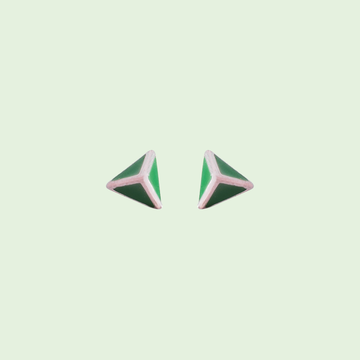 Green Pyramid Earrings