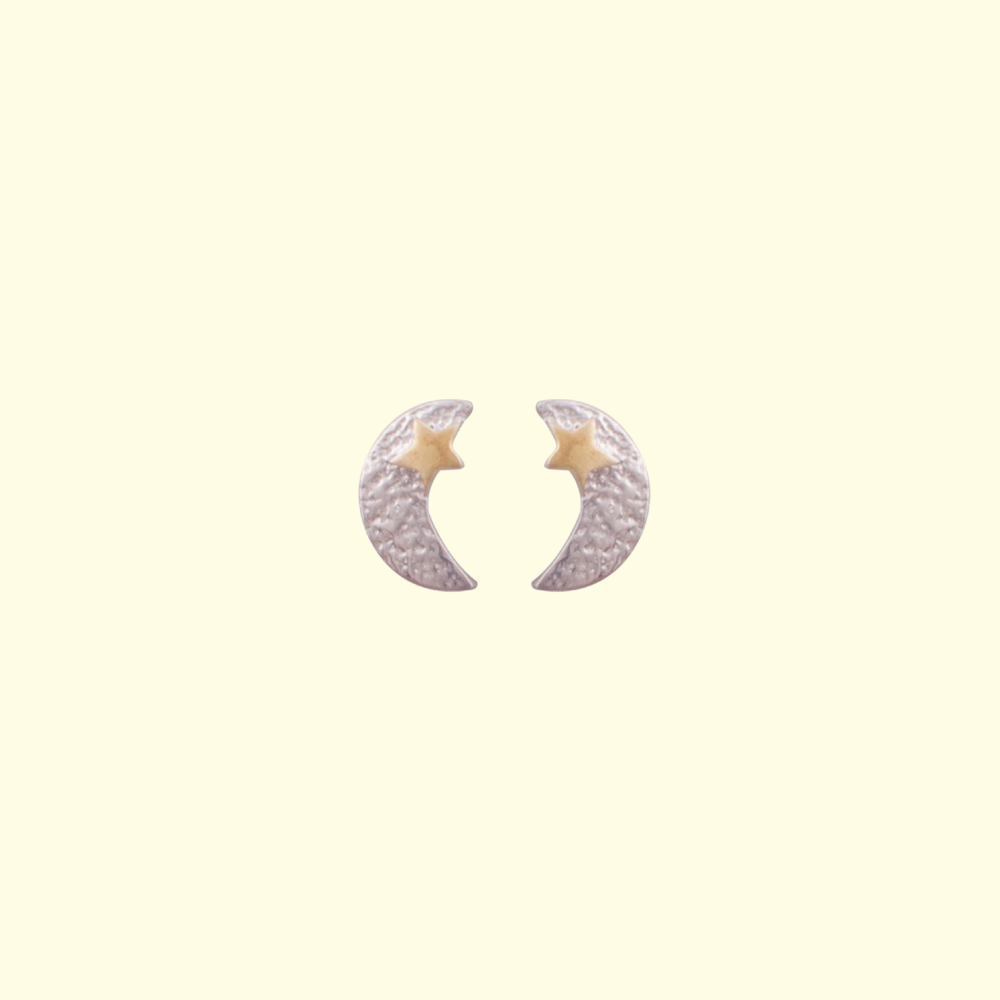 Textured Moon Earrings
