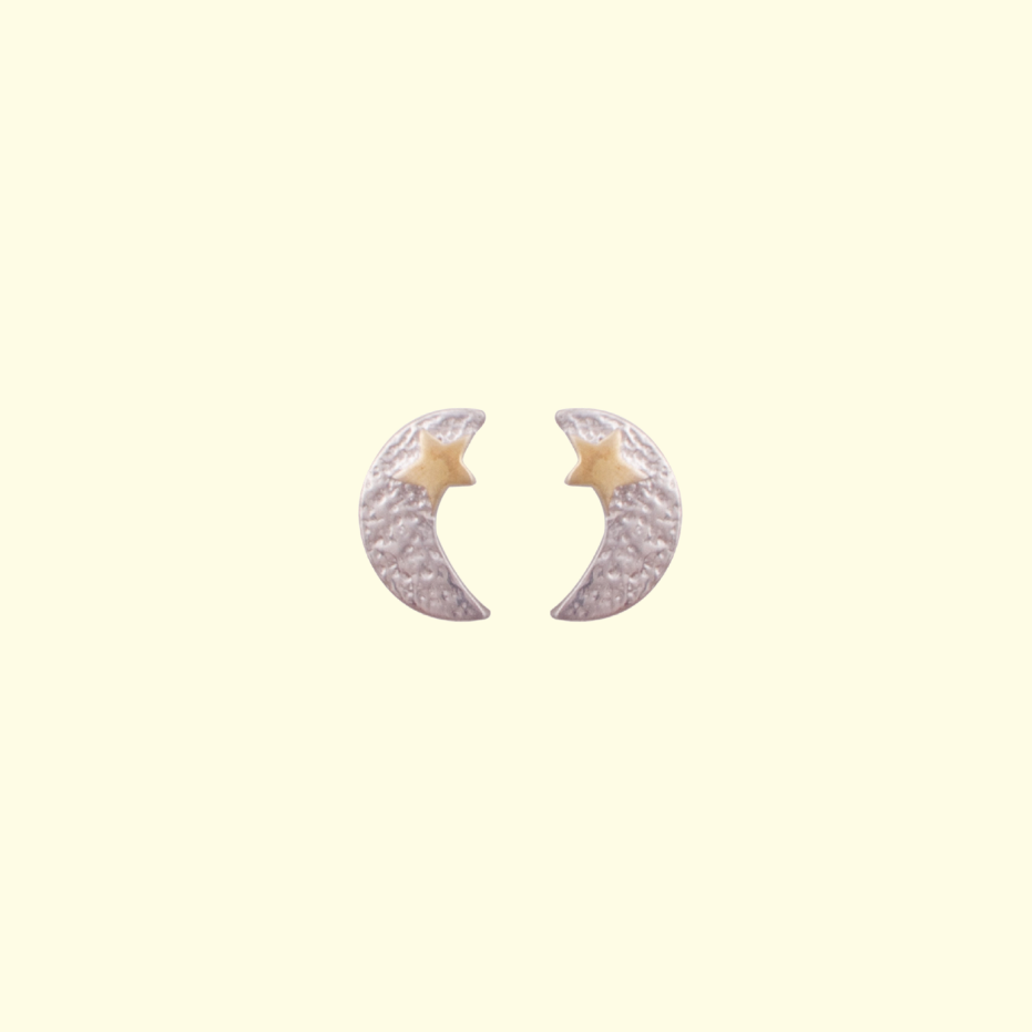 Textured Moon Earrings