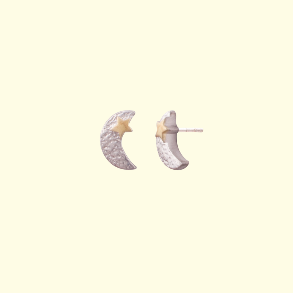 Textured Moon Earrings