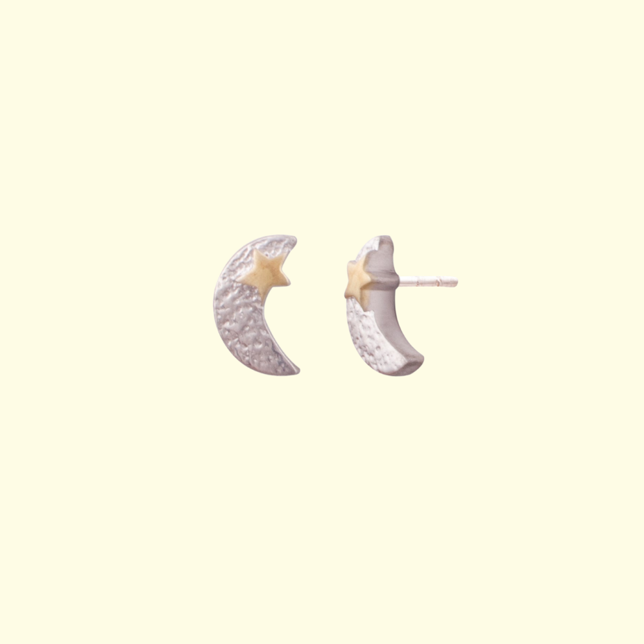Textured Moon Earrings