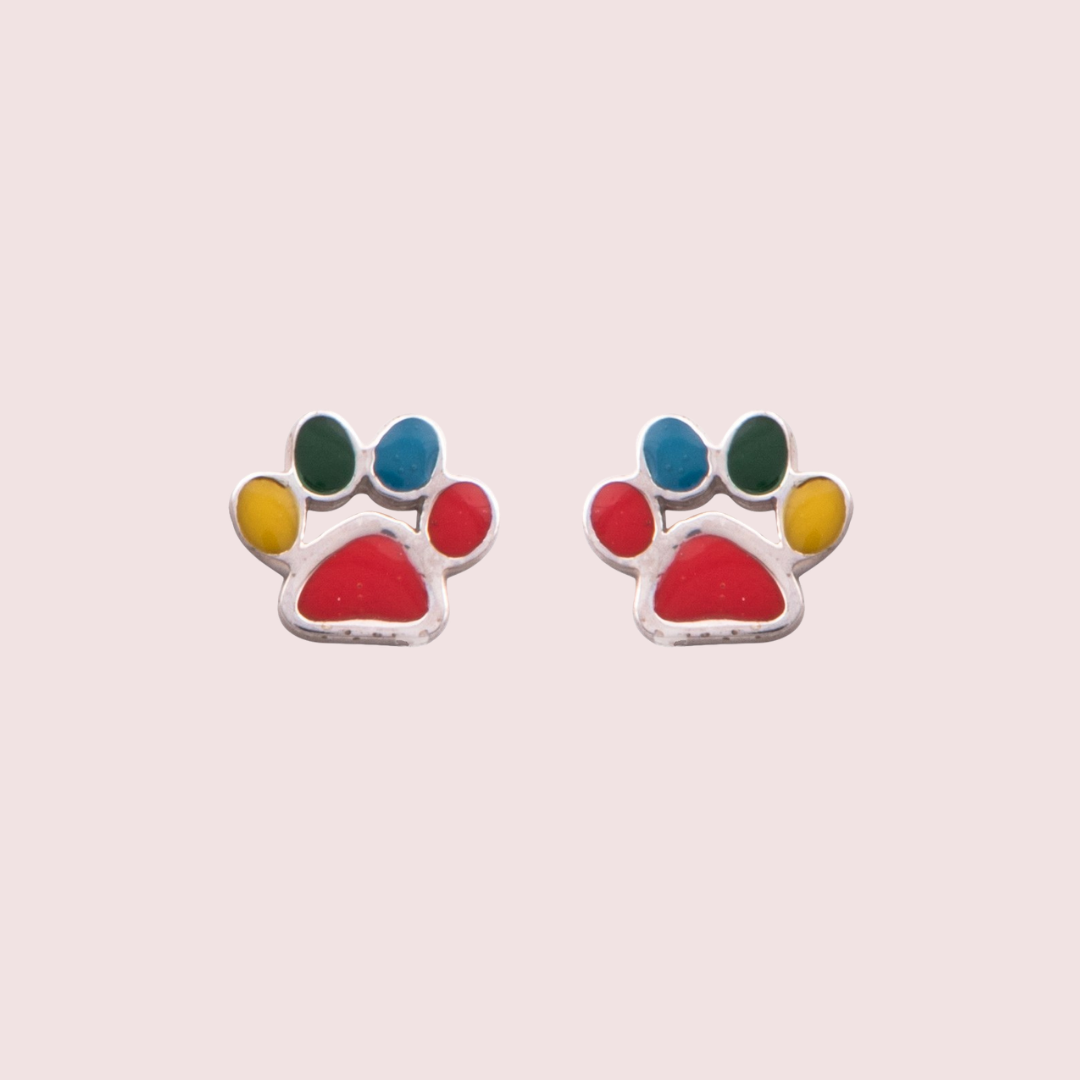 Colorful Paw Earrings