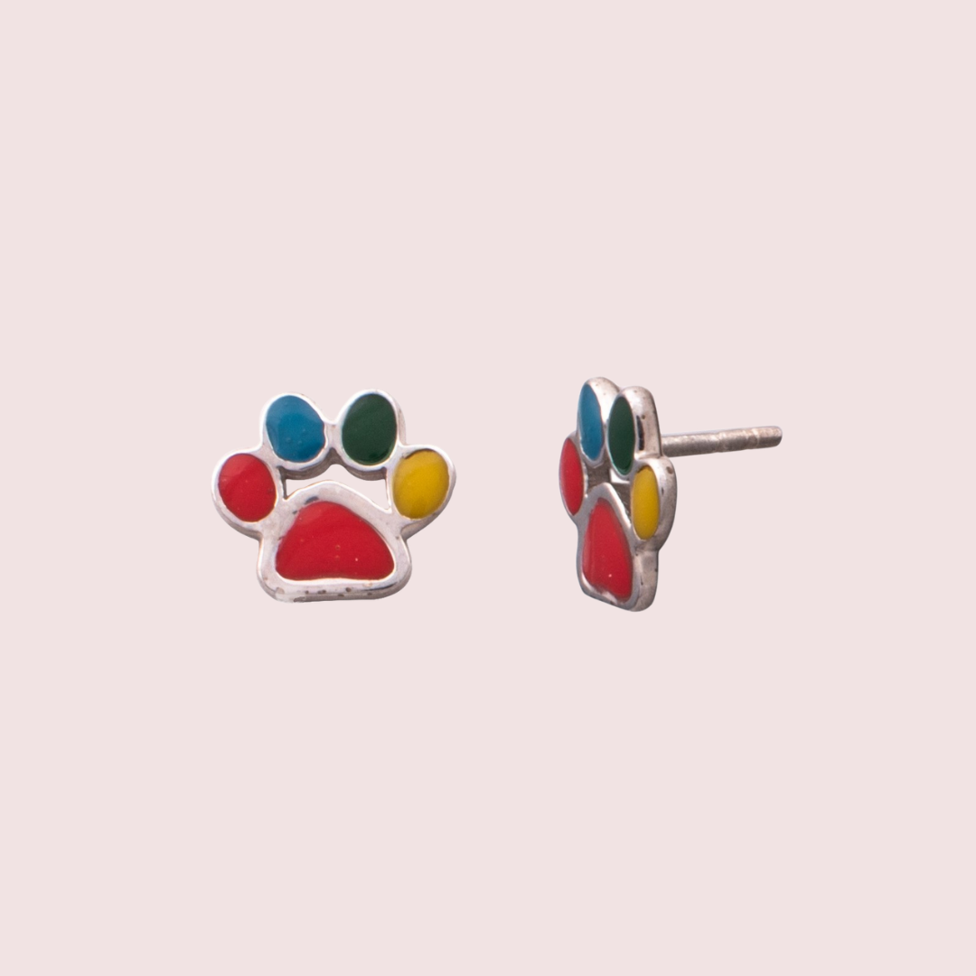 Colorful Paw Earrings