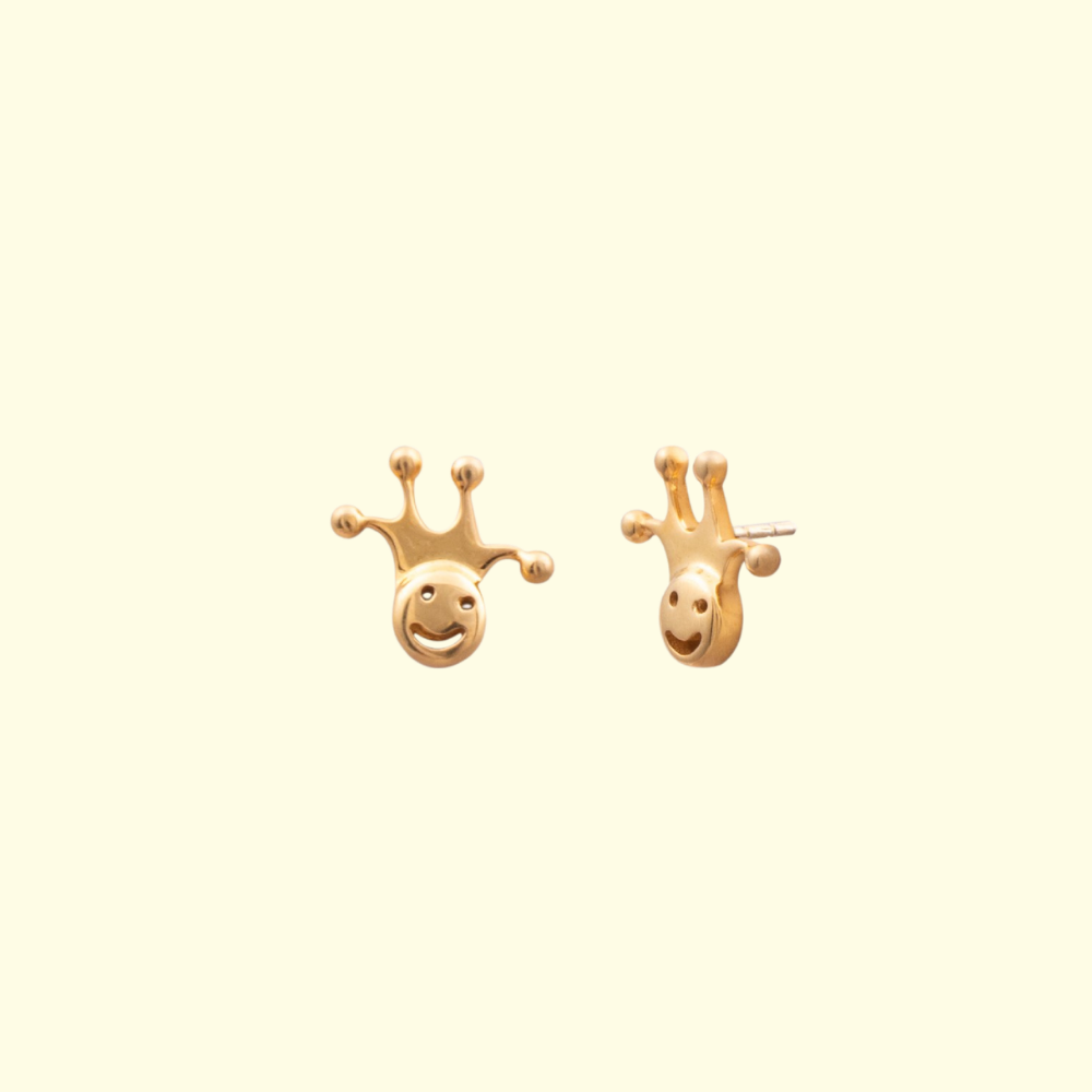 Gold Plated Clown Earrings
