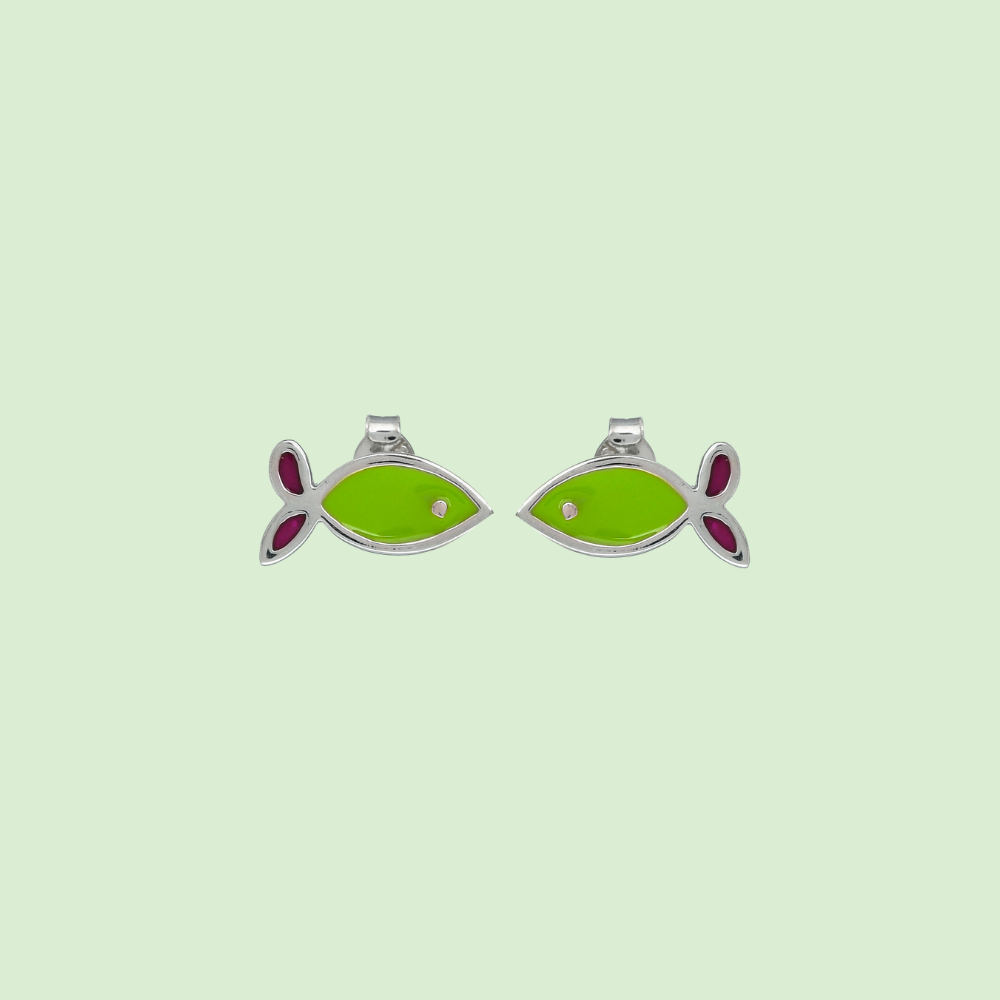 Green Fish Earrings