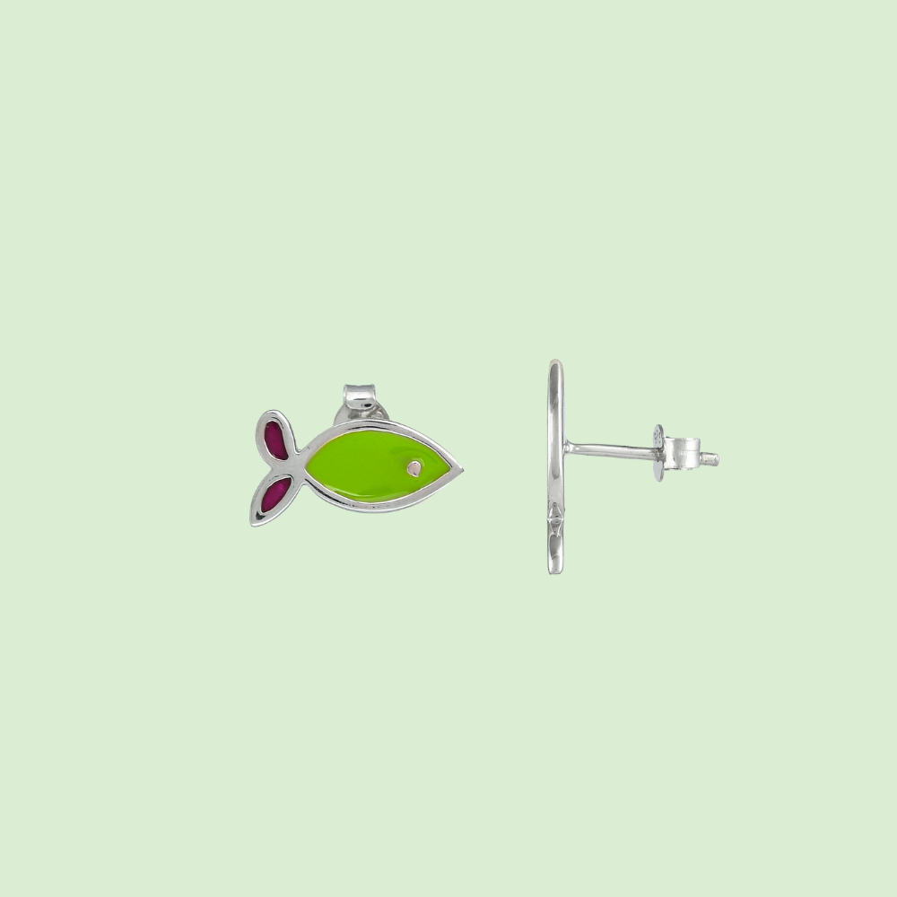 Green Fish Earrings