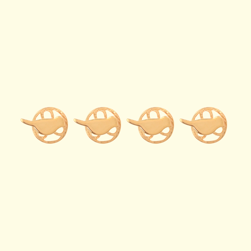 Golden Bird Kurta Buttons