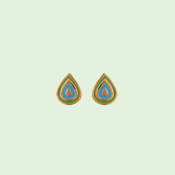 Green and Blue Pear Shaped Earrings