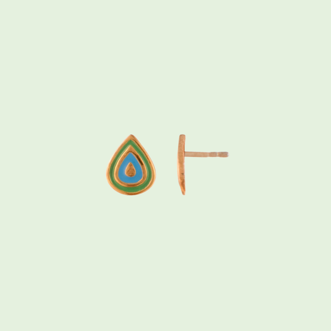 Green and Blue Pear Shaped Earrings
