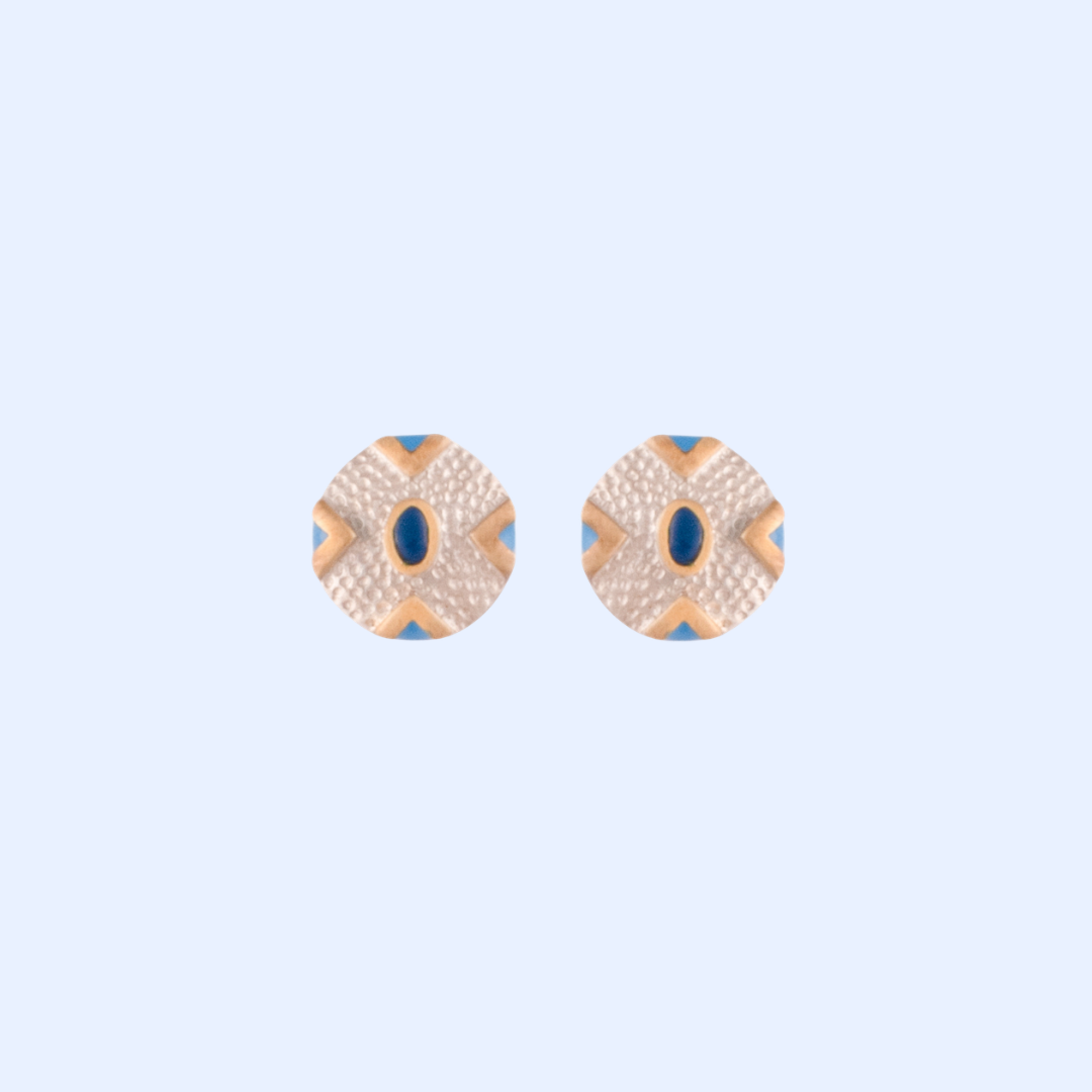 Silver and Gold Round Earrings