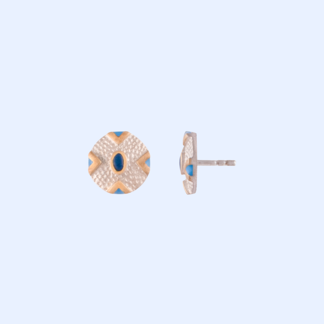 Silver and Gold Round Earrings