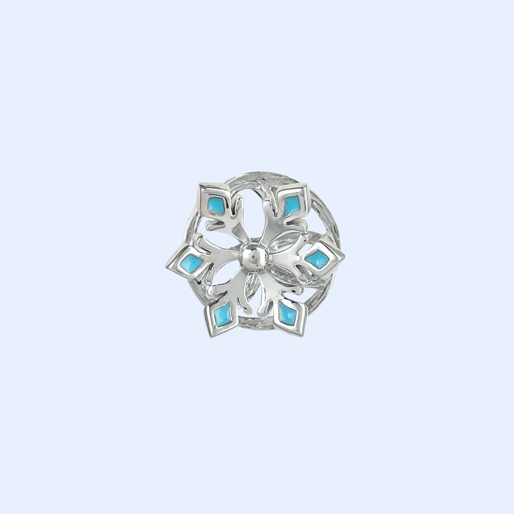 Blue Snow Flakes Kurta Buttons
