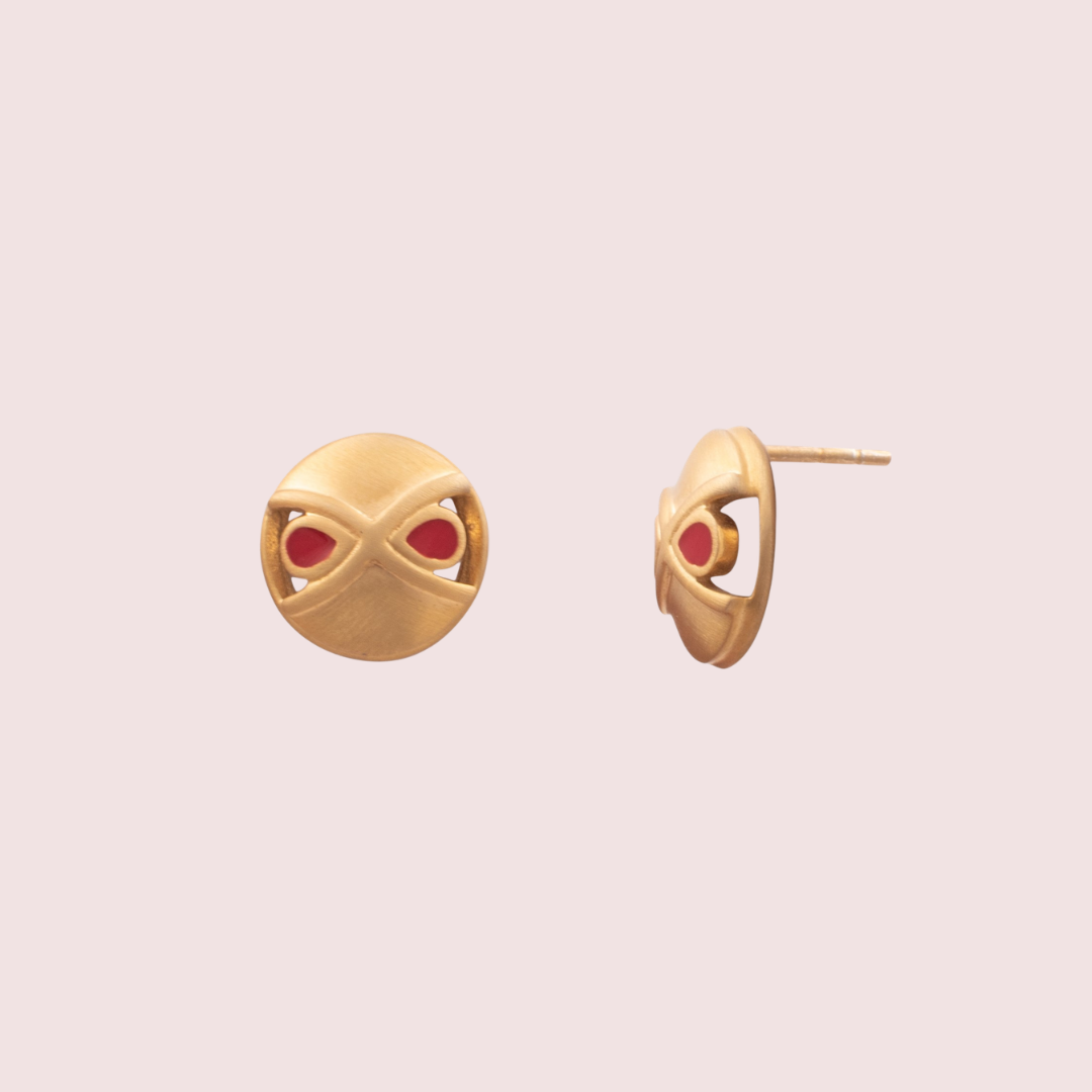 Gold Plated Round Earrings