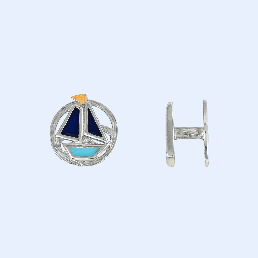Blue Boat Kurta Buttons