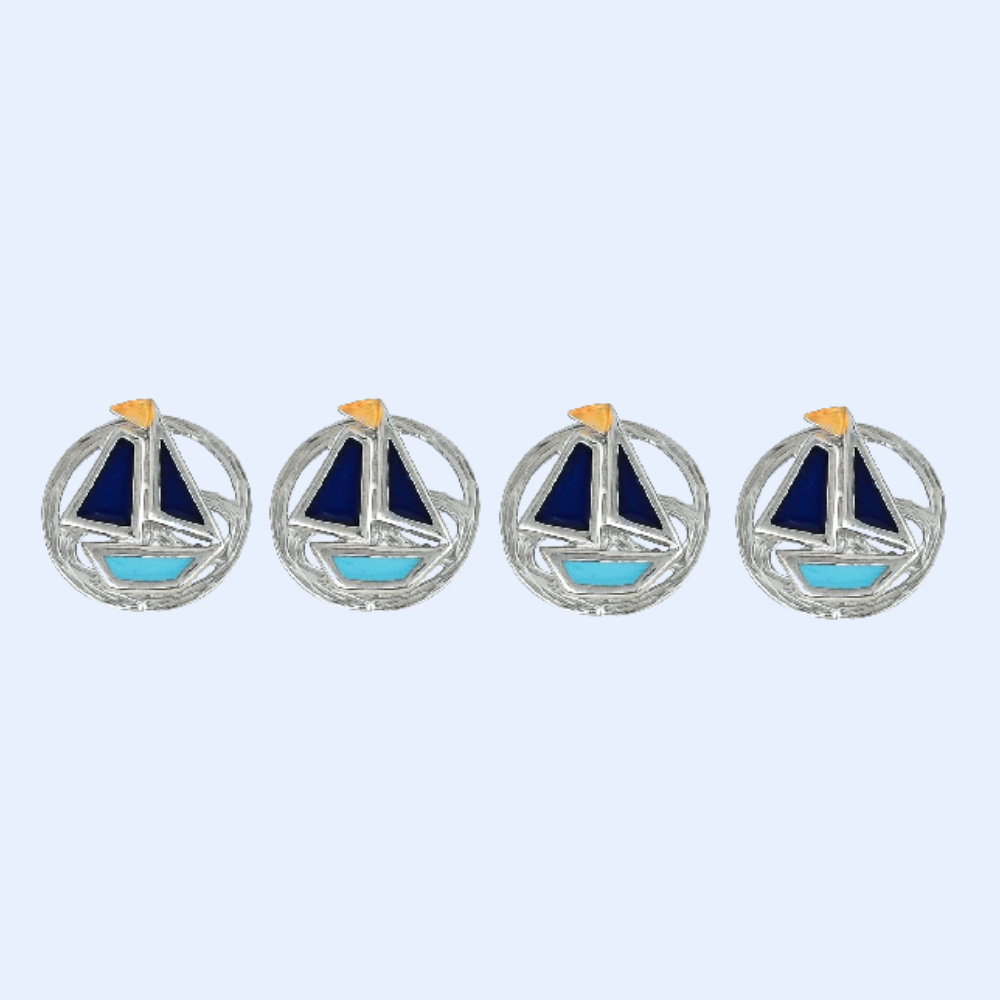 Blue Boat Kurta Buttons