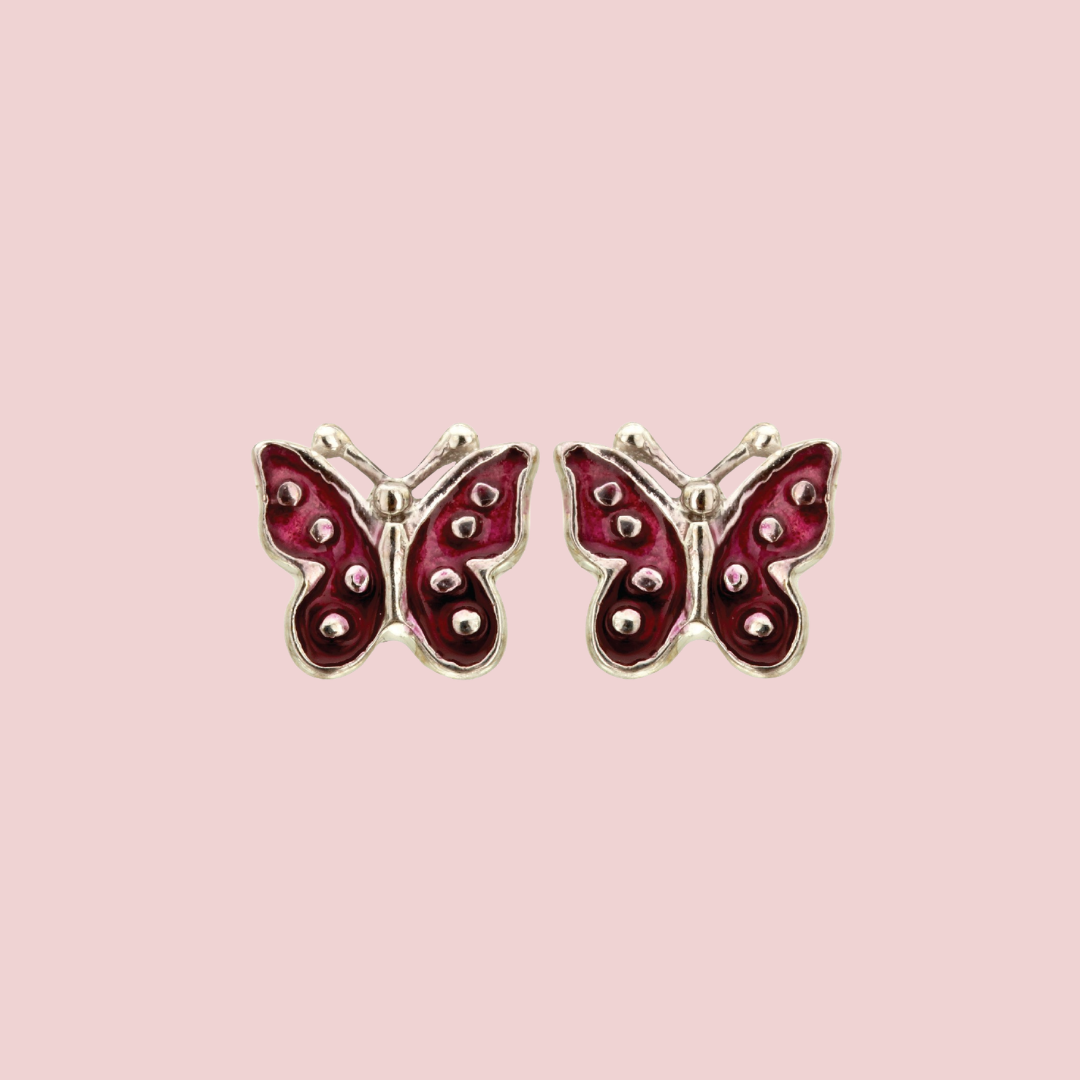 Pink Butterfly Earrings