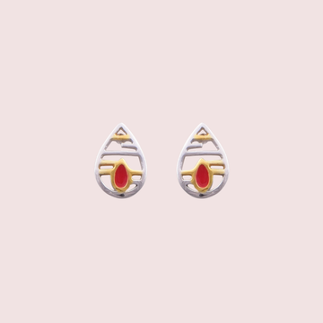 Silver and Gold Pear Shaped Earrings