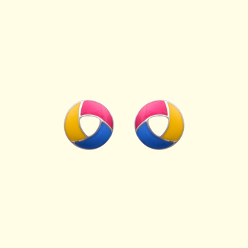 Tri-Coloured Ring Earrings