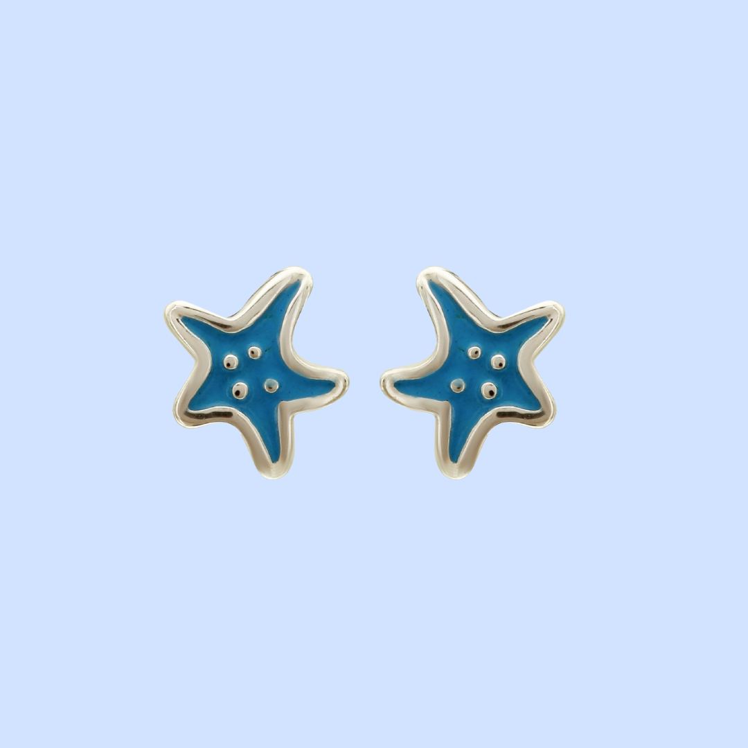 Blue Starfish Earrings