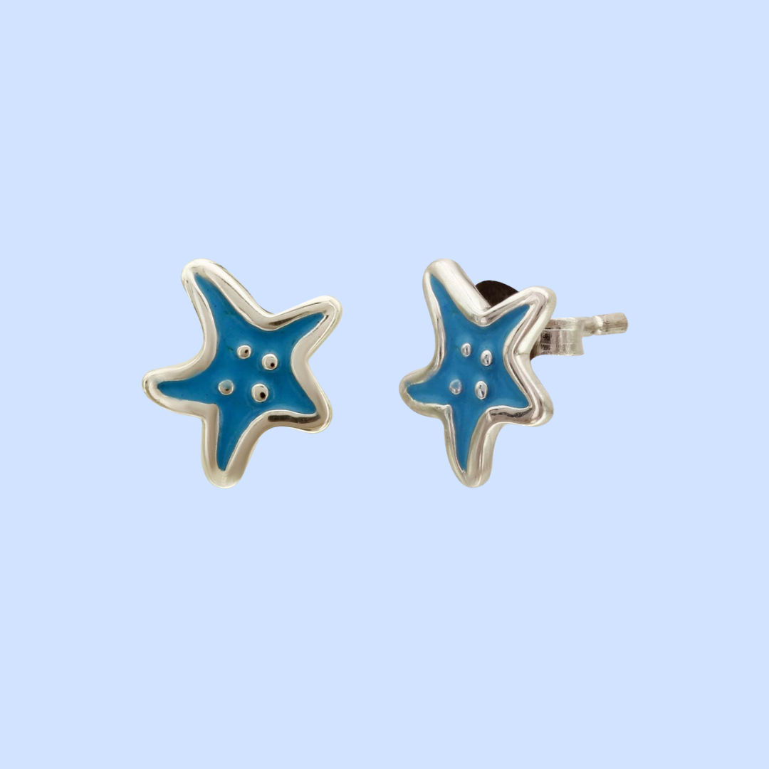 Blue Starfish Earrings