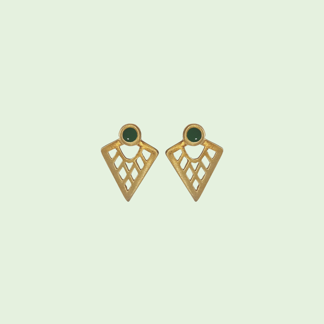Abstract Triangle Gold Plated Earrings