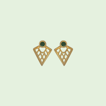 Abstract Triangle Gold Plated Earrings