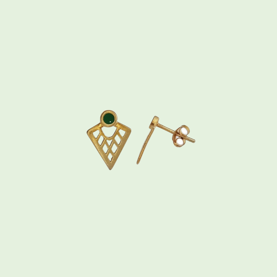 Abstract Triangle Gold Plated Earrings
