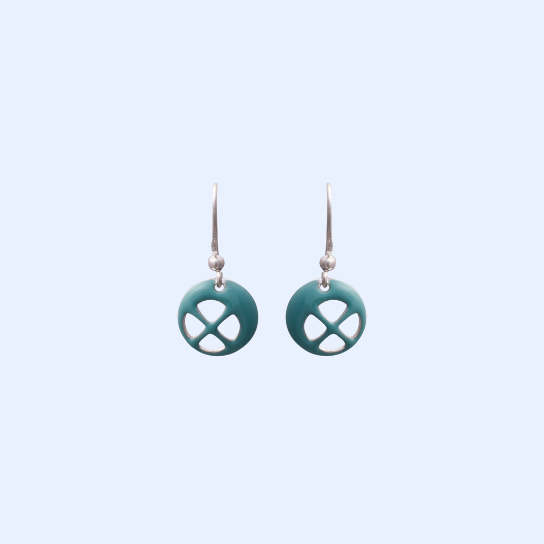 Turquoise Enamel Earrings