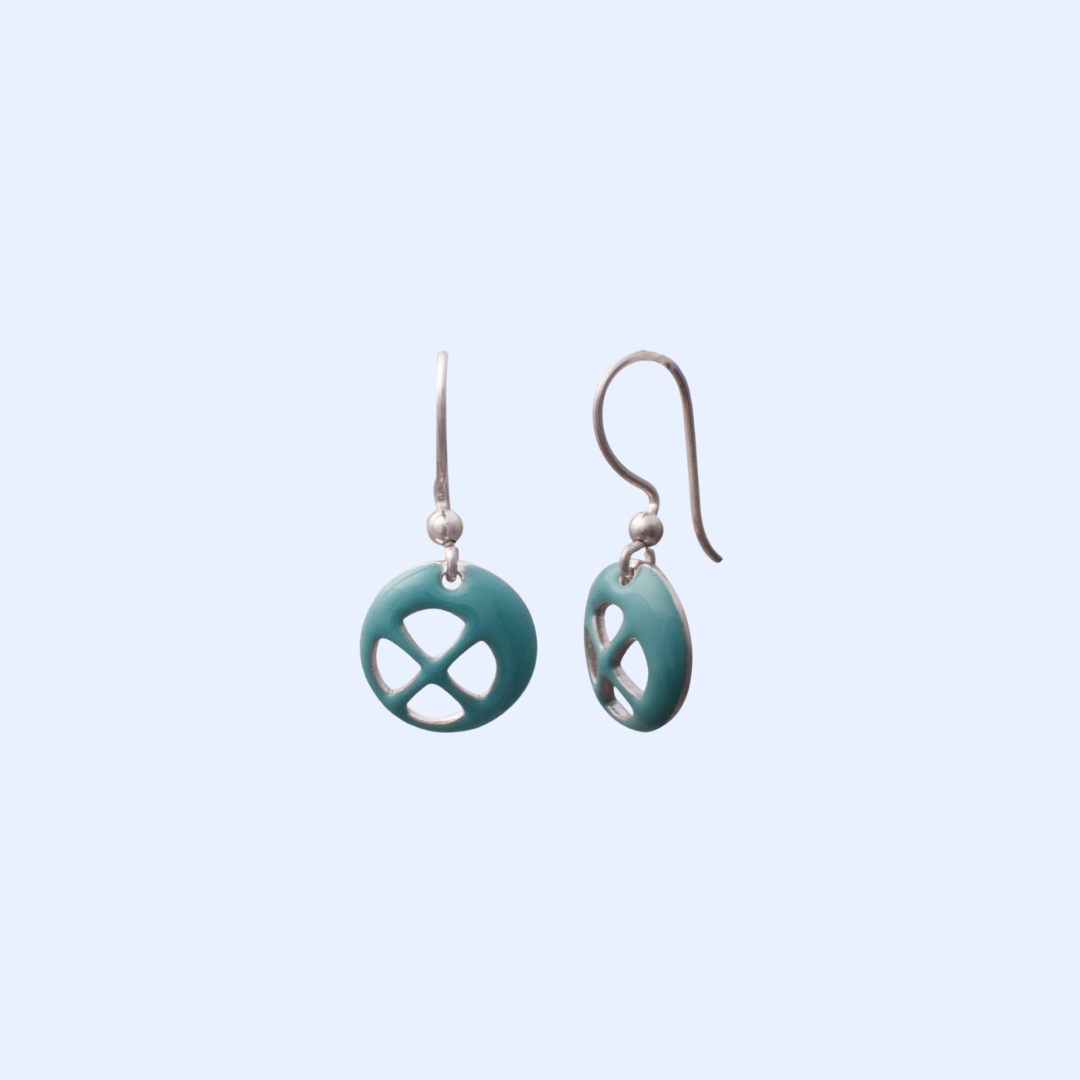 Turquoise Enamel Earrings