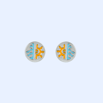 Fire and Ice Round Earrings