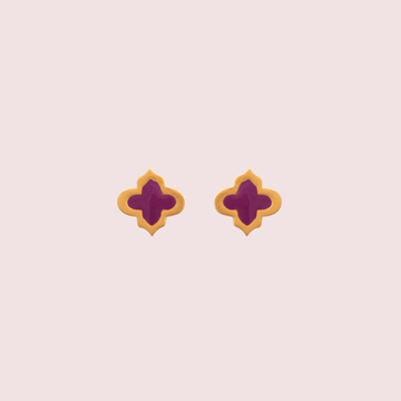 Violet and Gold Geometrical Earrings
