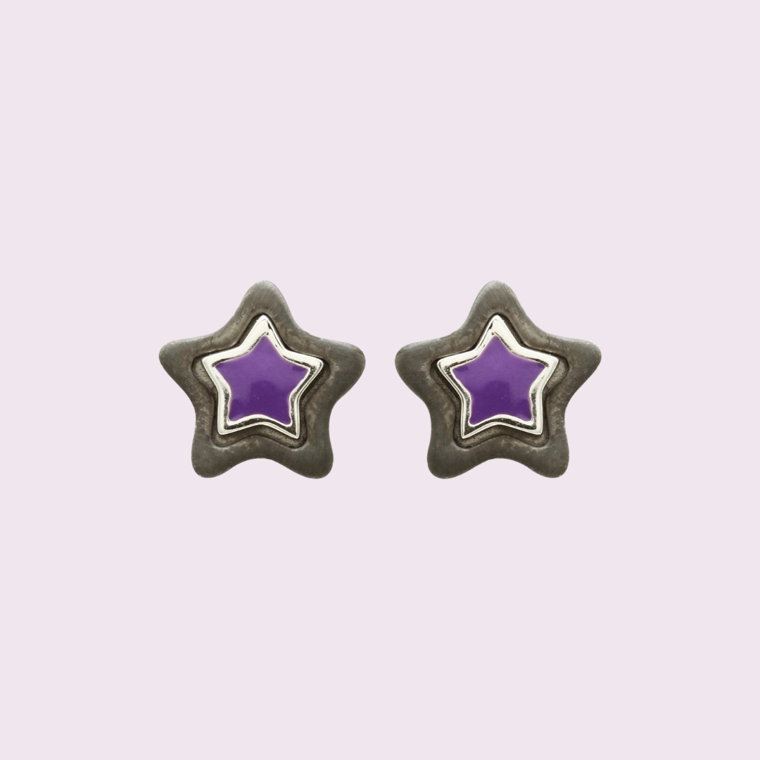 Purple Star Earrings