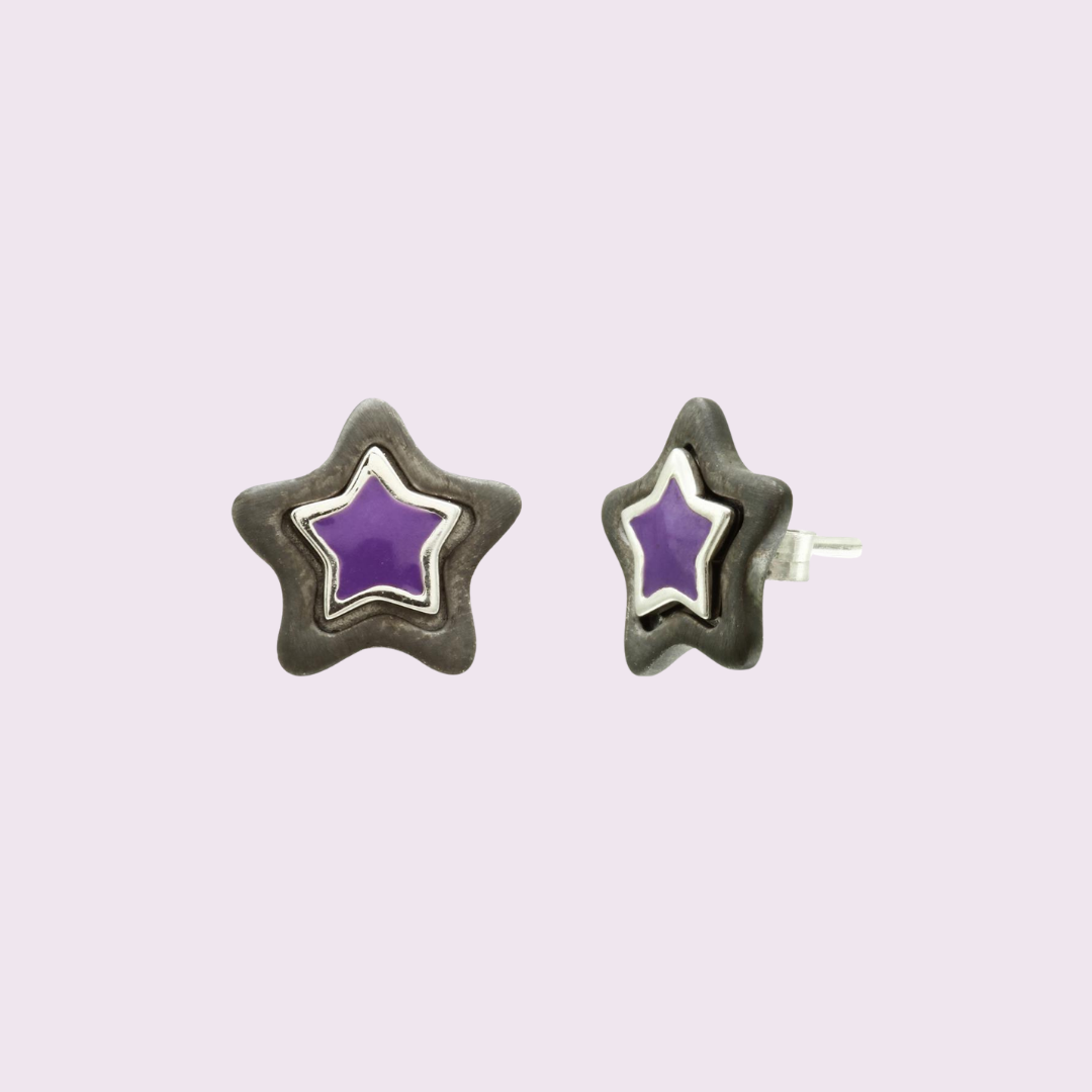 Purple Star Earrings
