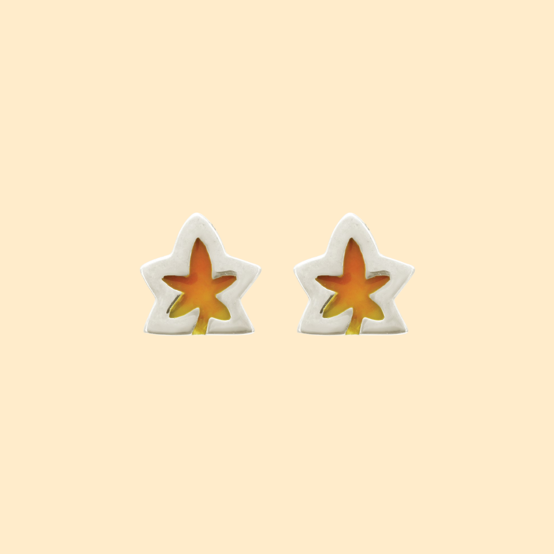 Shaded Maple Leaf Earrings