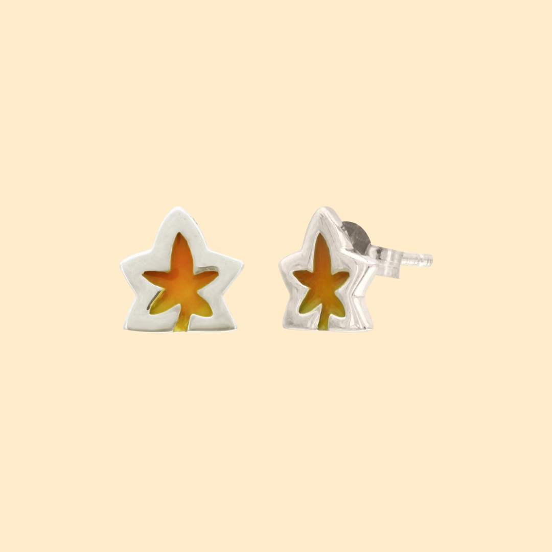 Shaded Maple Leaf Earrings