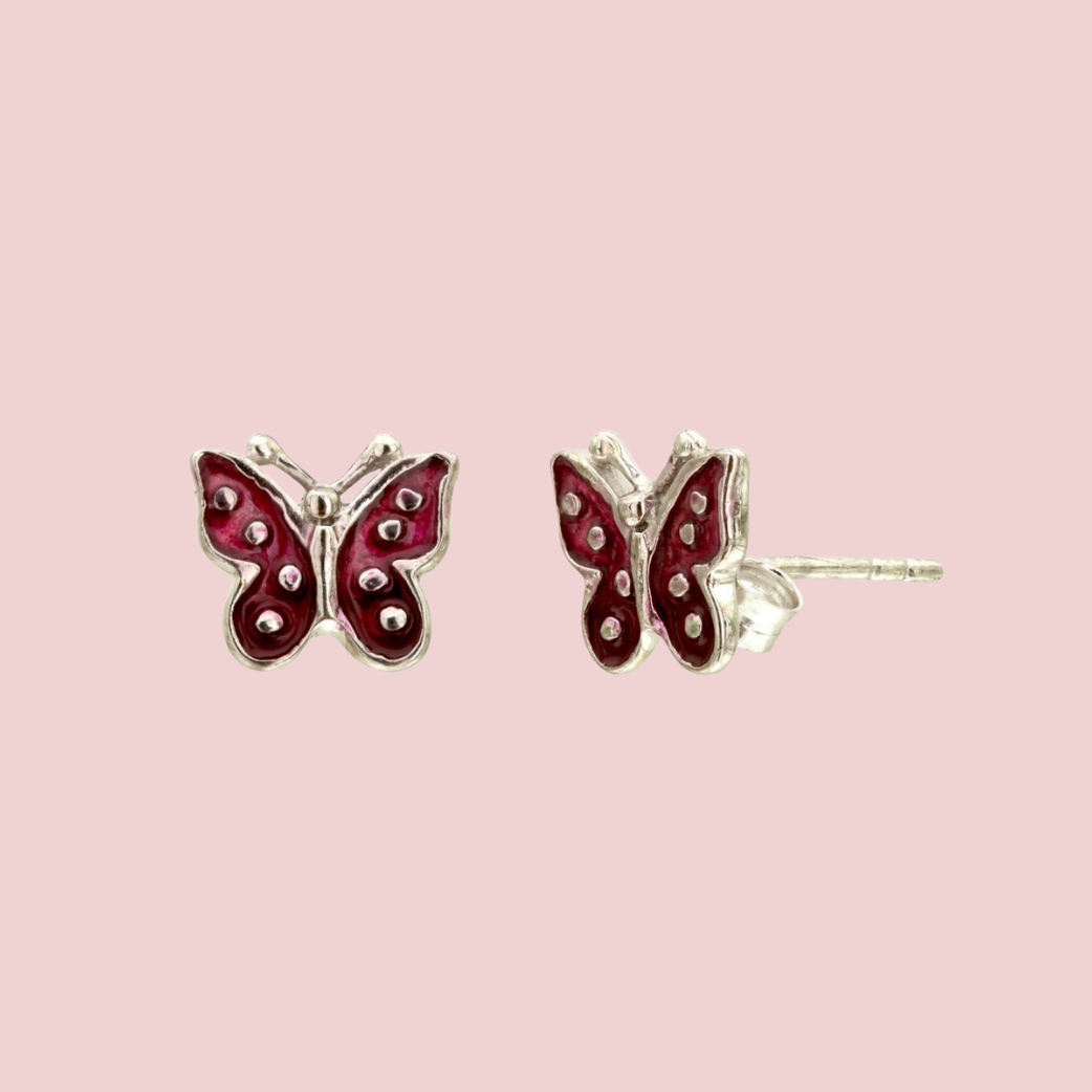 Pink Butterfly Earrings