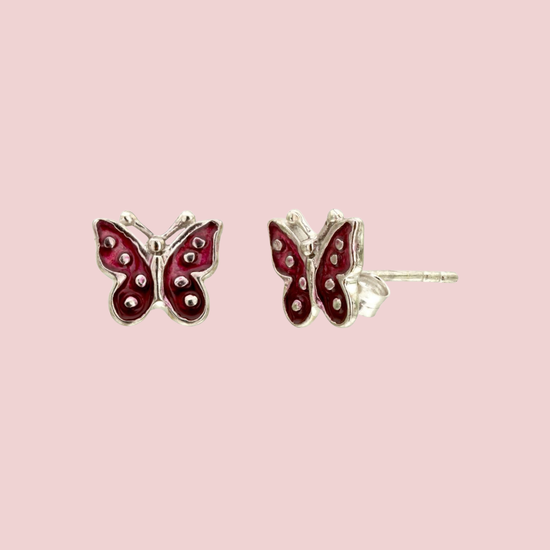 Pink Butterfly Earrings