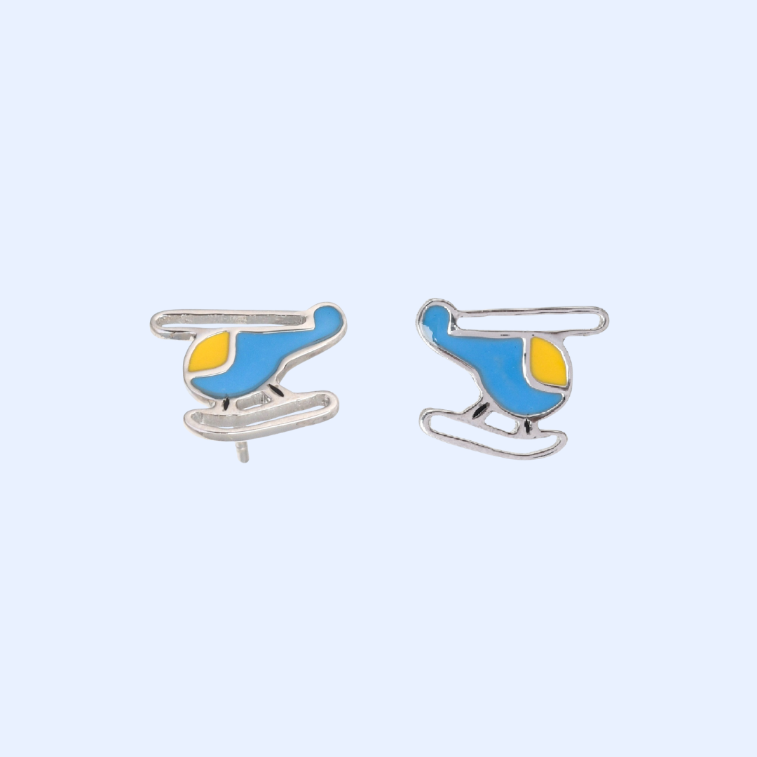 Blue Helicopter Earrings