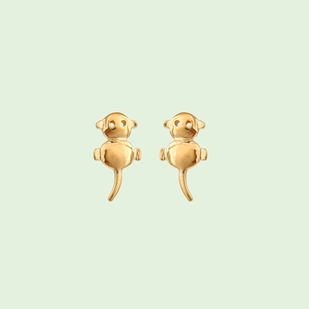 Gold Plated Monkey Earrings