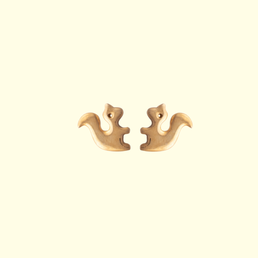 Gold Plated Squirrel Earrings