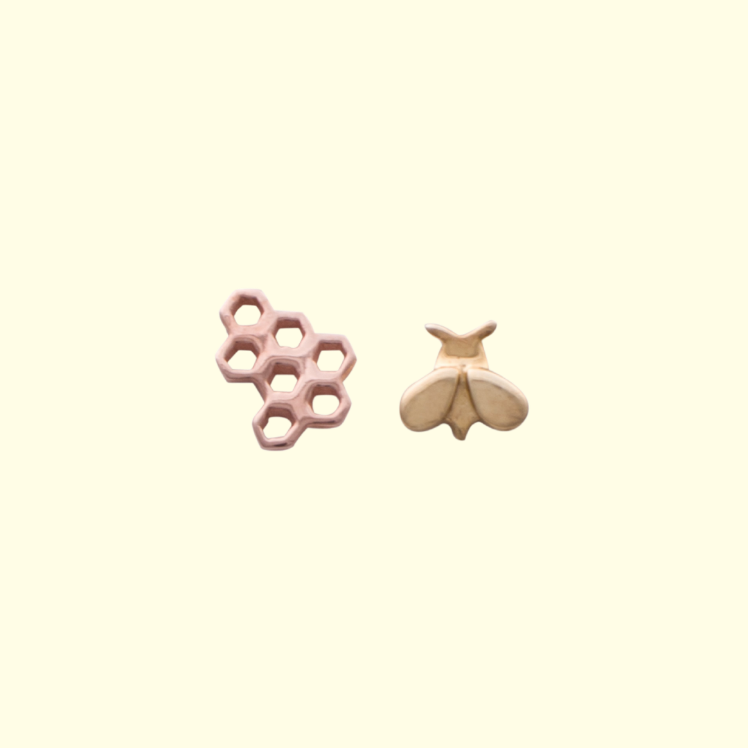 Honeycomb & Bee Earrings