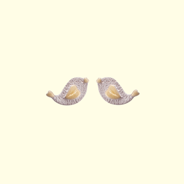 Silver & Gold Bird Earrings