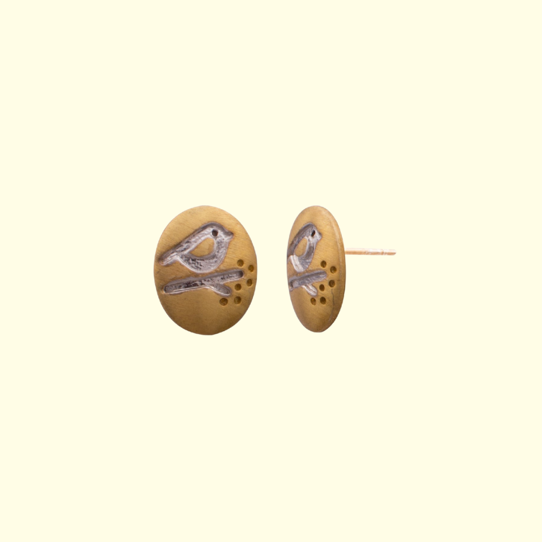 Printed Bird Earrings