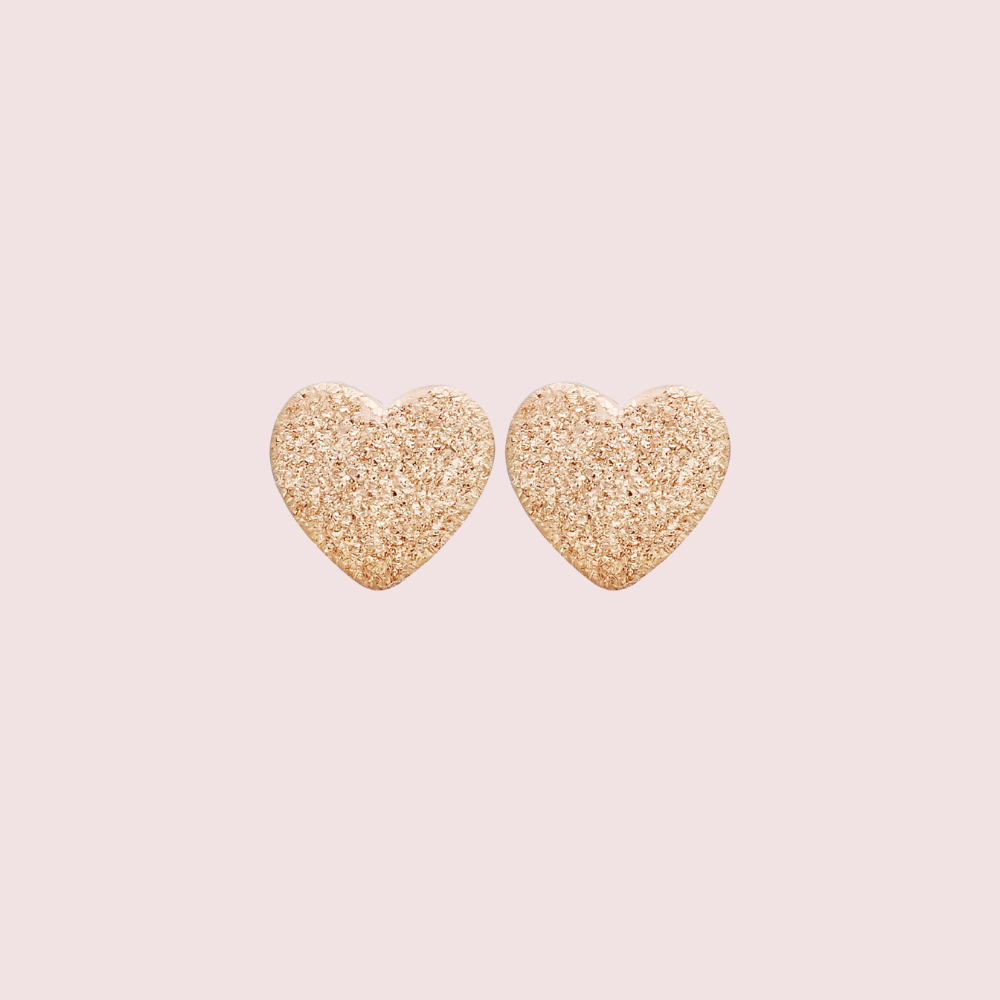 Rose Gold Heart Earrings