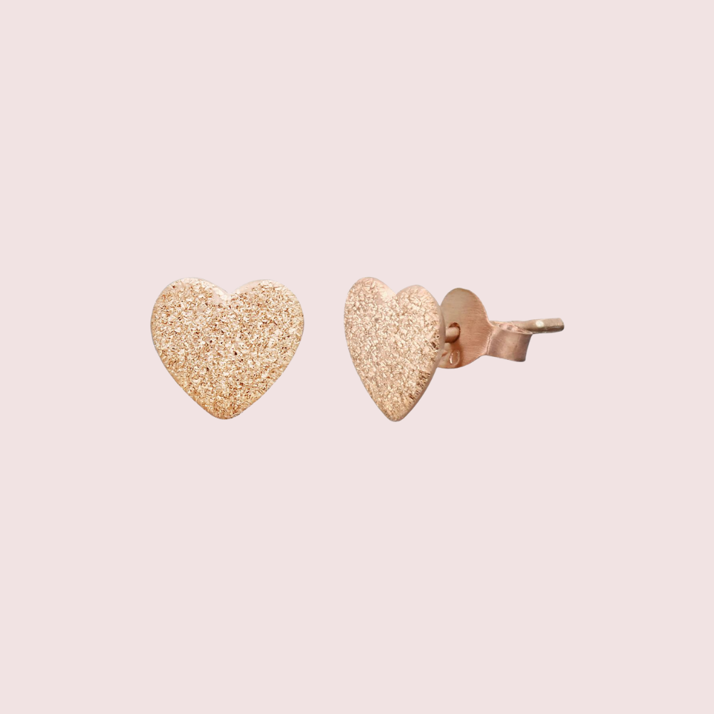 Rose Gold Heart Earrings