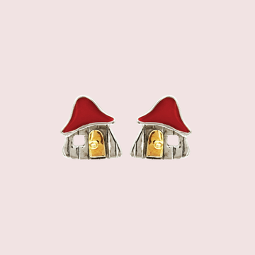 Mushroom House Earrings