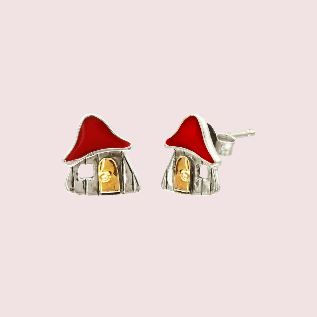 Mushroom House Earrings