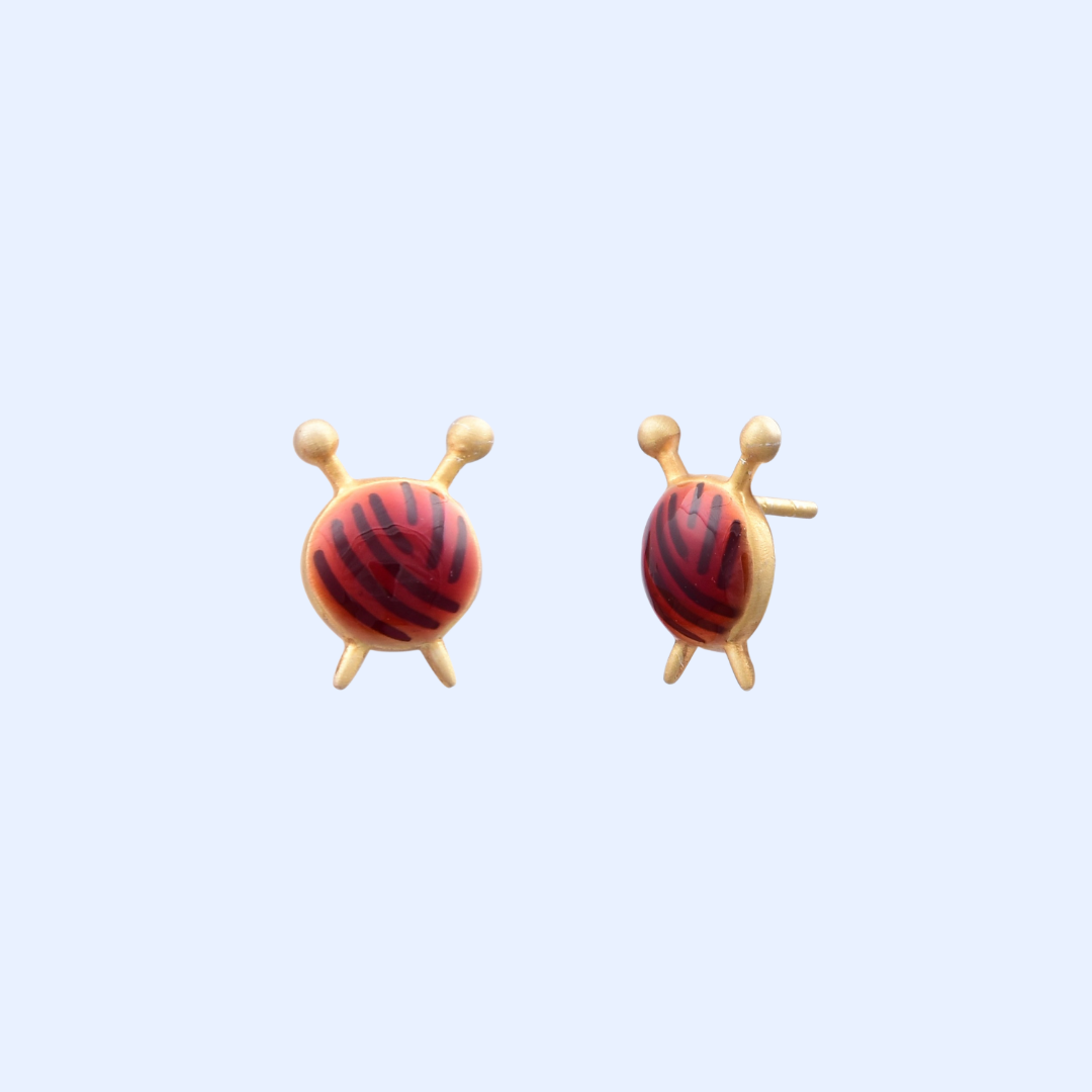 Mismatched Yarn Earrings
