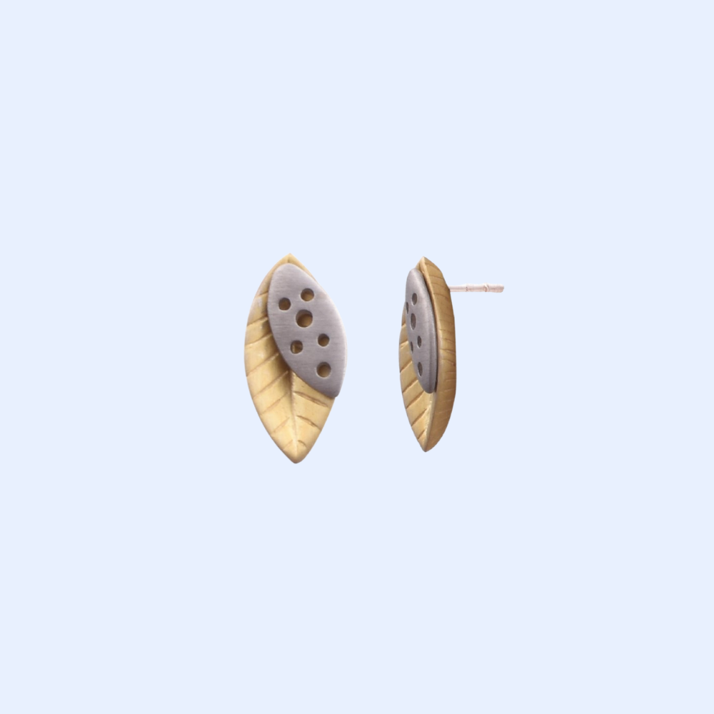 Dotted Leaf Earrings
