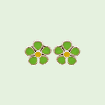 Green Flower Earrings
